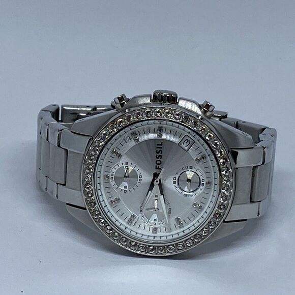 Fossil Decker ES2681 Women Silver Stainless Steel Analog Dial Quartz Watch JK711 - Picture 7 of 12